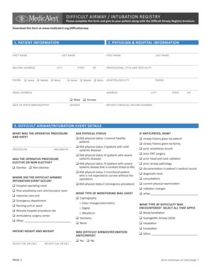 Image result for Difficult Intubation Form