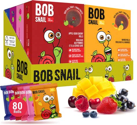 Bob Snail Healthy Snacks Mix Family Pack - Gluten free fruit Rolls with ...