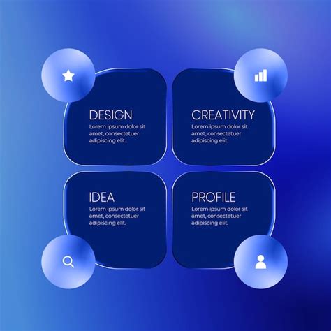 Modern business concept infographic with glassmorphism style | Premium PSD
