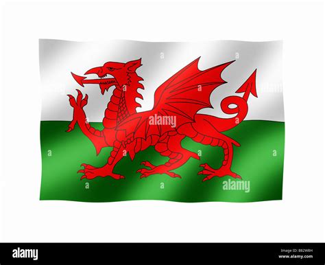 Wales Welsh Dragon Flag Waving Europe EU Stock Photo - Alamy