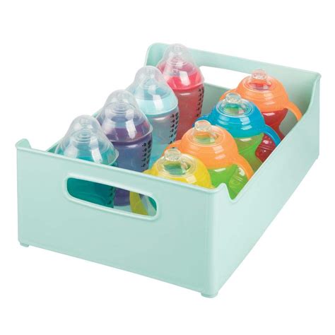 mDesign Stackable Plastic Storage Organizer Containers with Handles for ...