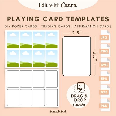 Playing Card Templates, Printable Poker Cards, Blank Custom ...