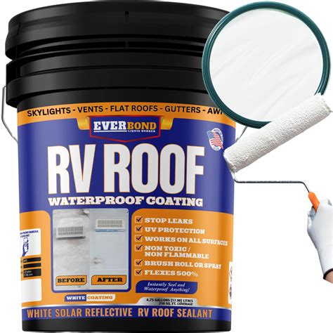 EverBond RV Roof Coating - Liquid Rubber RV Roof Sealant for Camper ...