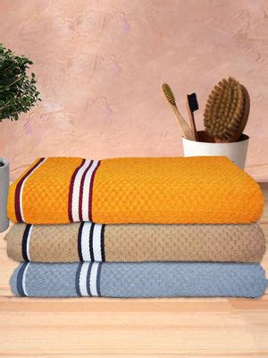 Athom Living Popcorn Textured Solid Bath Towel 67x137 Cm Pack Of 3