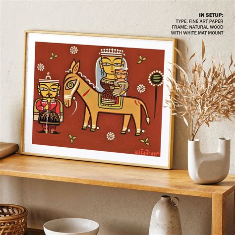 Rani on Bankura Horse Painting & Wall Art Print by Jamini Roy - Dessine Art