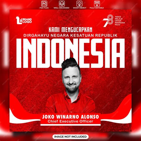 Indonesia independence day poster or social media instagram post ...