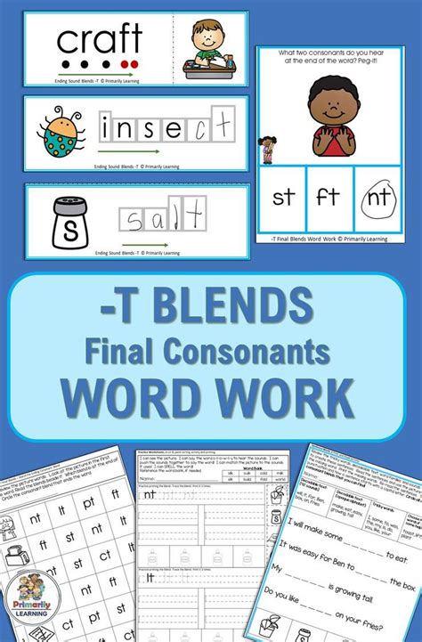 Worksheets & Activities to Help Kids Master Consonant Blends | T Ending ...