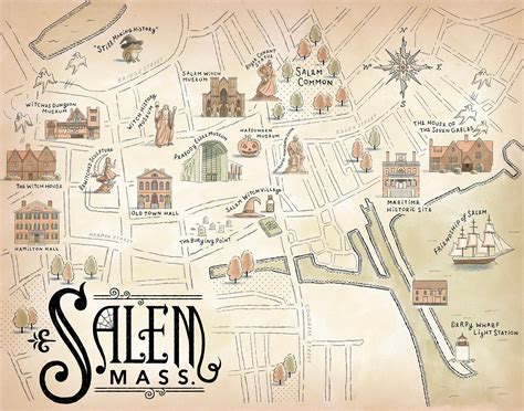 Salem, Massachusetts Map - Etsy in 2024 | Massachusetts map, Salem ...