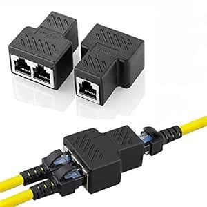 HiperAds RJ45 Splitter Adapter, USB 1 to 2 Network Connector Dual LAN ...