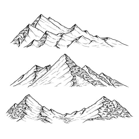 Hand drawn vector illustration the mountains - Download Free Vectors ...