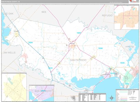 San Patricio County, TX Wall Map Premium Style by MarketMAPS - MapSales.com