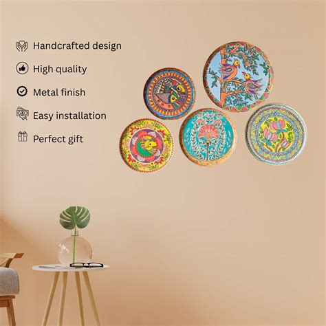 Buy Madhubani Wall Plates- Set of 5 Online in India | Ritualistic