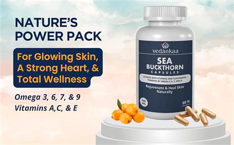 Vedànkaa Sea Buckthorn Capsules Berry Extract Vitamin A C E K Omega 3 6 ...