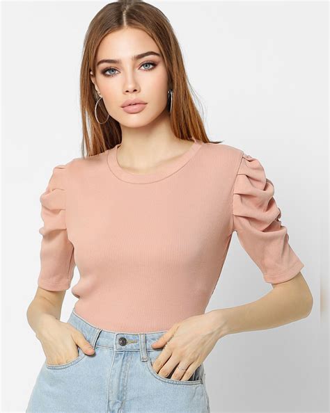 Pink Puff Sleeves Top