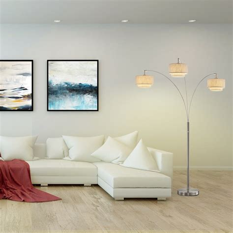 Artiva LED Arched Floor Lamp Dimmer, Brushed Nickel, 80" - SATIN NICKE ...