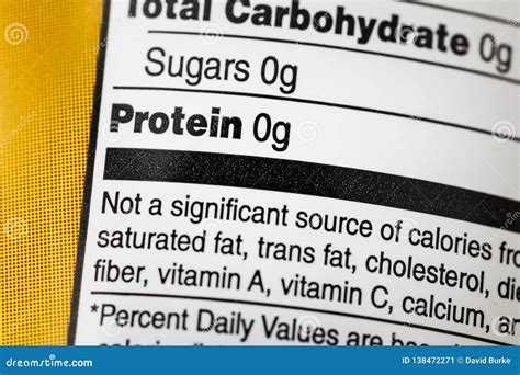 Carbohydrates Total Sugars Protein Food Label Stock Image - Image of label, sugars: 138472271