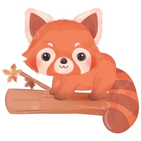 Red Panda Clipart Cute Red Panda Cartoon Illustration" Poster For Sale