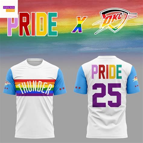 Oklahoma City Thunder x Pride 2025 3D T-Shirt - Purplerushclothing