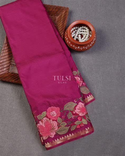 Buy Purple Soft Silk Embroidery Saree T634995