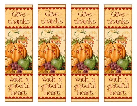 Free Printable Thanksgiving Bookmarks