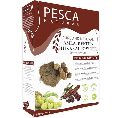 PESCA Naturals Amla, Reetha, Shikakai Powder For All Hair | 3-In-1 ...