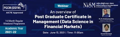 Webinar on "An overview of post graduate certificate in management ...