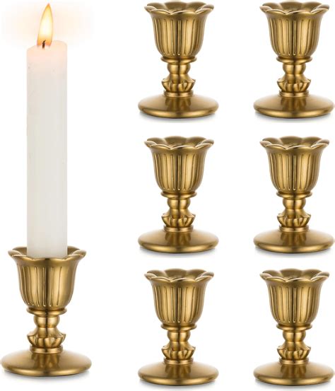 Amazon.com: Vintage Candlestick Candle Holders Brass - Romadedi Taper ...