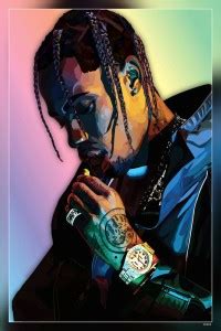 Travis Scott Drake Matte Finish Poster Paper Print - Animation ...