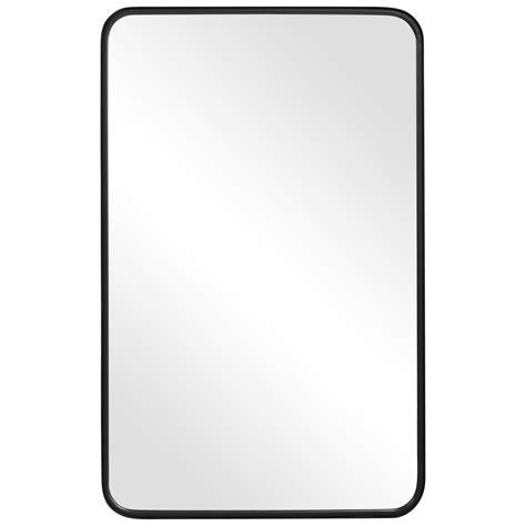 Rectangular Vanity Mirror with Rounded Corners (Black) - Mansion-Worthy ...