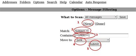 Mail filtering