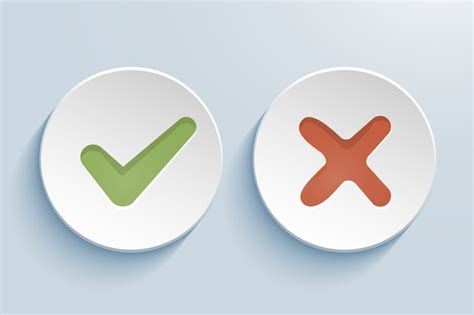 Vector yes and no check marks on circles | Free Vector
