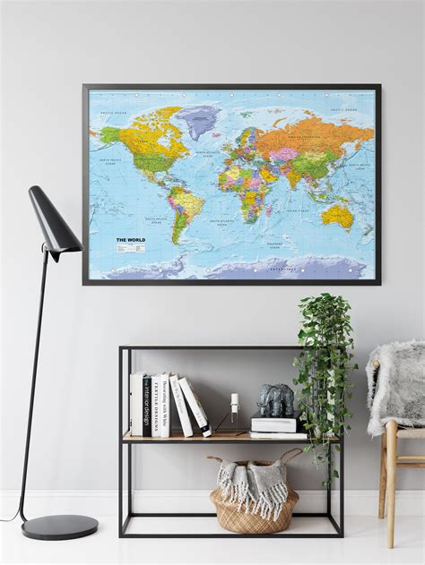 Detailed World Map Poster 的图像结果