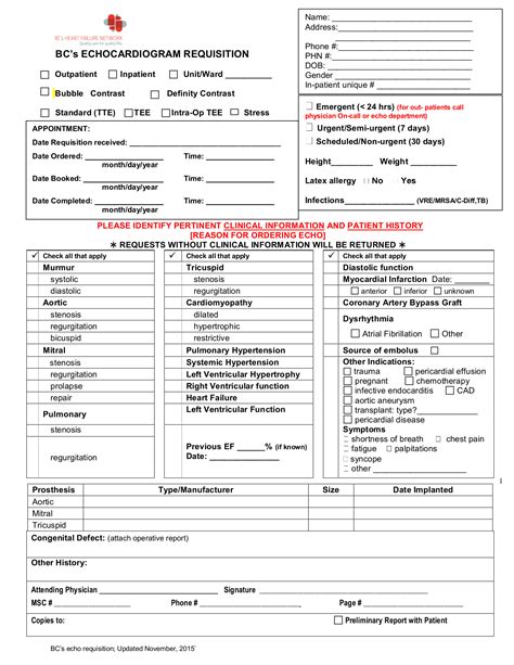 BC's Heart Failure Network - Echocardiogram Req : Juno EMR Support Portal