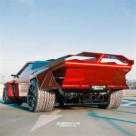 Slammed Widebody Tesla Cybertruck V2 Concept Also Hides a Flat-Six Twin-Turbo Surprise ...