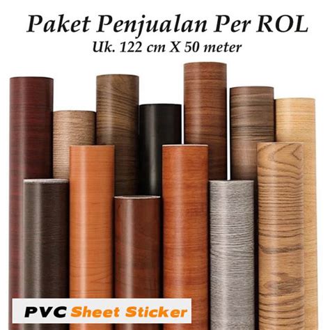 Jual Paket Per Rol PVC Sheet Sticker Vynil Motif Kayu / Marmer Seri FS ...