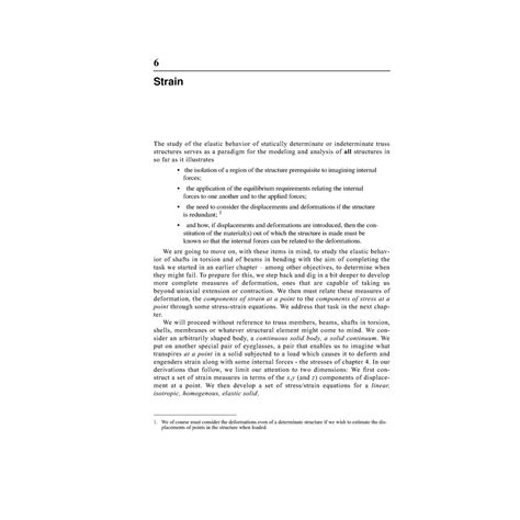 Strain Overview - 6 Strain The study of the elastic behavior of ...