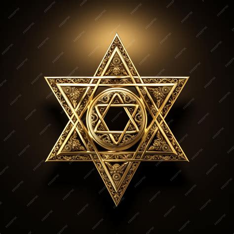 Premium Photo | A gold star of david on a dark background