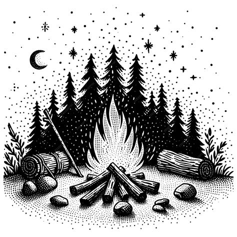 Camp Fire Drawing