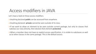 Image result for How to Write Syntax of Access Specifier in Java
