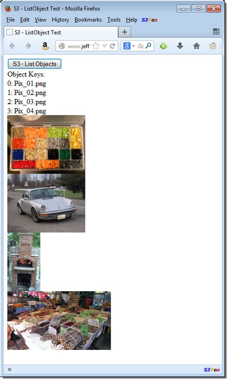 AWS JavaScript SDK 的图像结果
