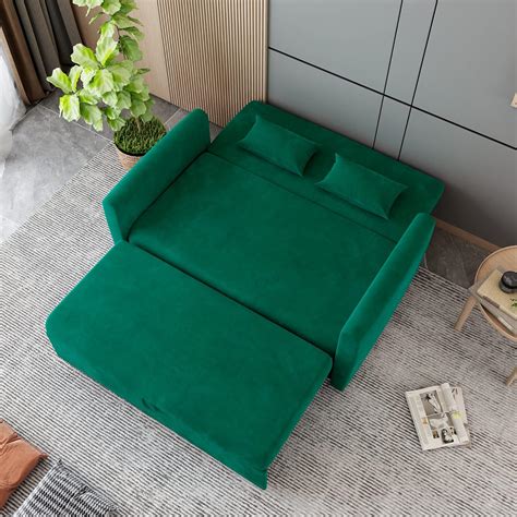 FOKWE Modern Pull Out Sofa Bed, Velvet Convertible Sleeper India | Ubuy