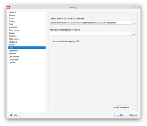 Preferences - OCR