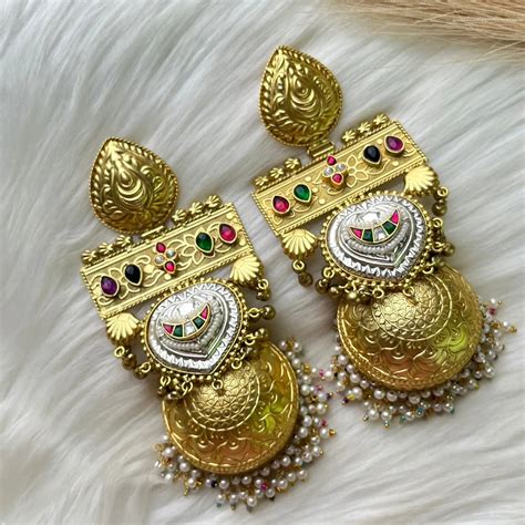 Multicolor Mughal-Inspired Jhumkas