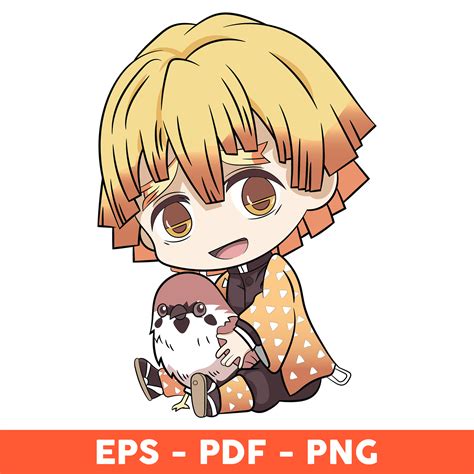 Zenitsu Chibi Svg, Zenitsu Svg, Demon Slayer Svg, Anime Silh | Inspire ...