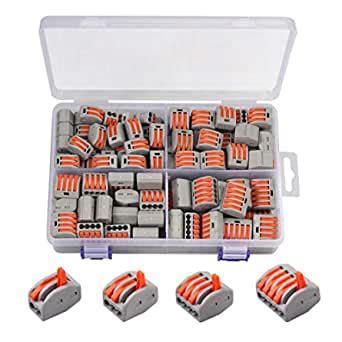 CAMWAY 140pcs Lever Quick Wire Connector Pack Conductor Compact ...