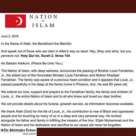 Louis Farrakhan Jr., son of Minister Louis Farrakhan, has died | News ...