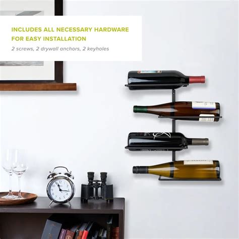 Wine Rack : Wall Mounted Wine Bottle Rack in Black – GKW Retail