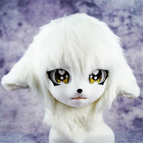 Furry Fursuit White Sheep Mask Cat Mask , Cosplay Mask Head , Beast ...