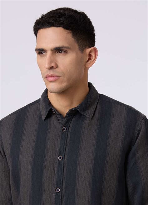 Men Dark Green Striped Regular Fit Shirt | Pepe Jeans India