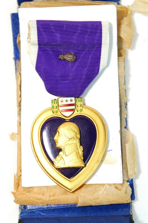 Original WW2 US Purple Heart With Bronze Oak Leaf Cluster For Second ...
